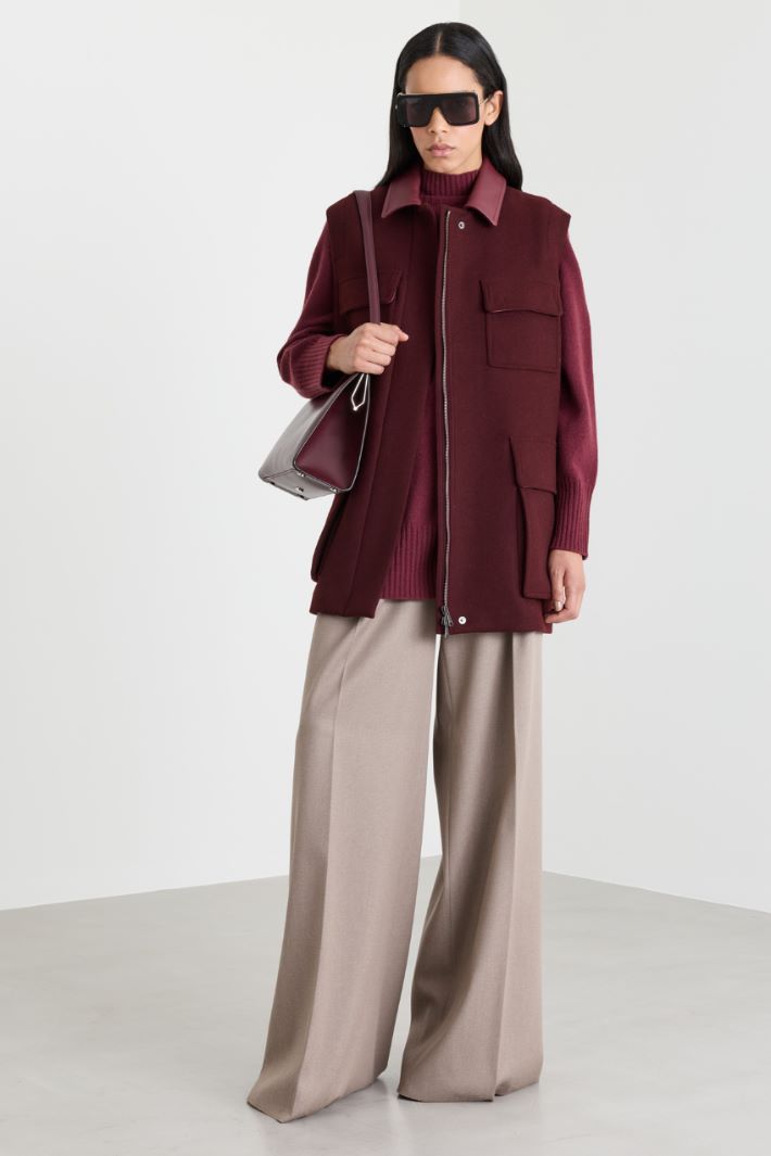 Long oversized gilet - BORDEAUX - Intrend