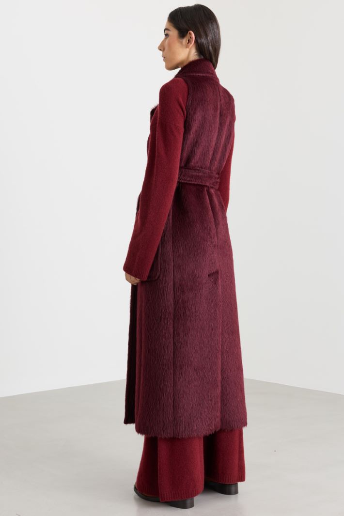Sleeveless Robe Coat - BORDEAUX - Intrend - 4