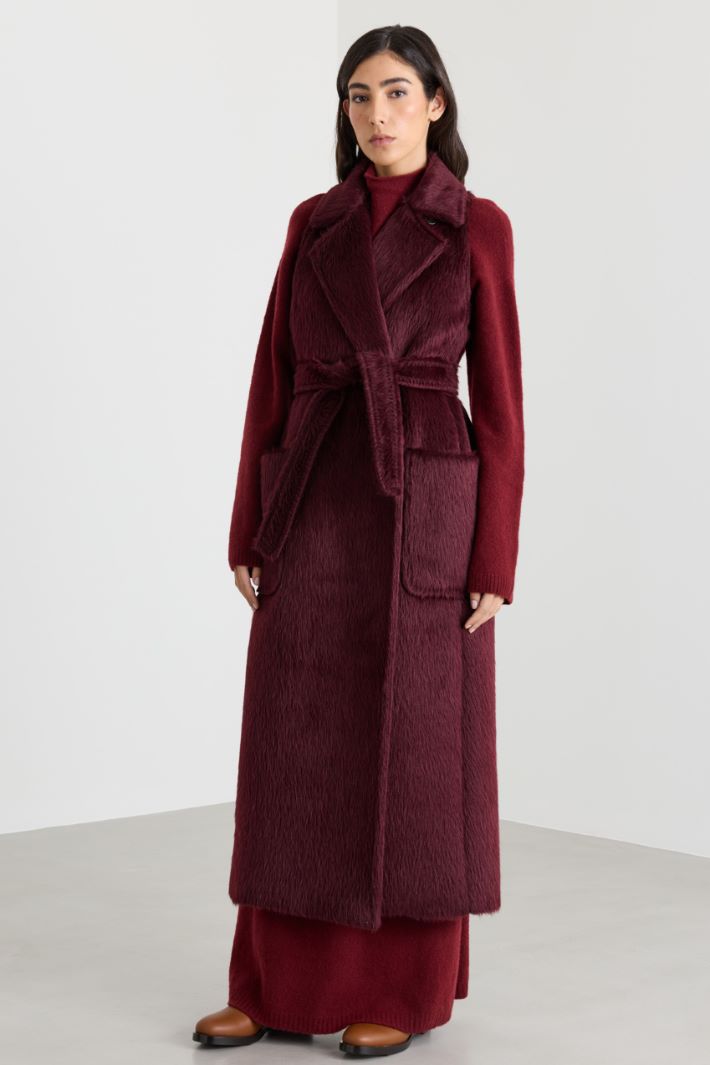 Sleeveless Robe Coat - BORDEAUX - Intrend - 2