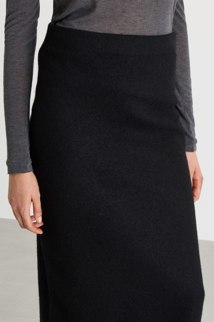 Straight-fit knit skirt - BLACK - Intrend - 3