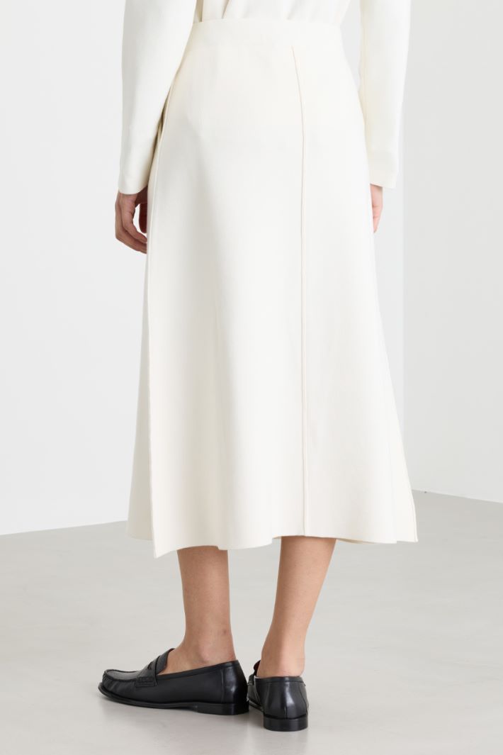 Knit A-line skirt - WHITE - Intrend - 4