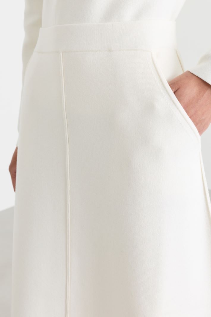 Knit A-line skirt - WHITE - Intrend - 3