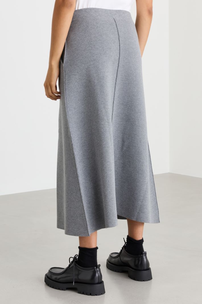 Knit A-line skirt - GREY - Intrend - 4