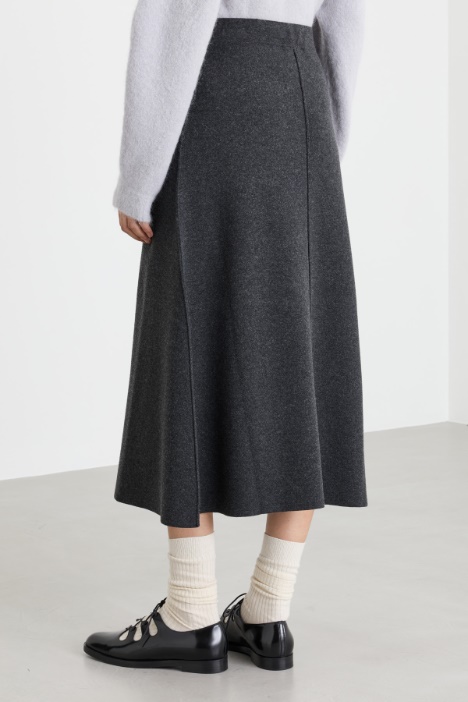 Gonna A-line in maglia di viscosa e lana