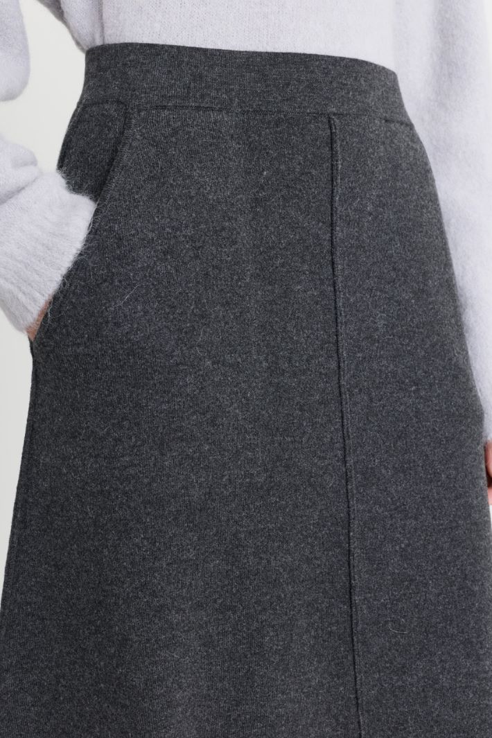 Knit A-line skirt - GREY - Intrend - 3