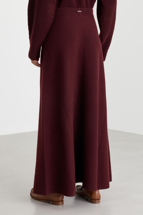 Gonna lunga in maglia di lana e cashmere