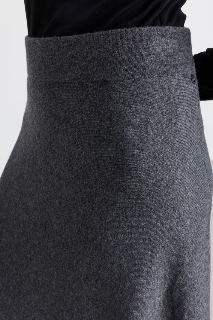 Knitted A-line skirt - GREY - Intrend - 3