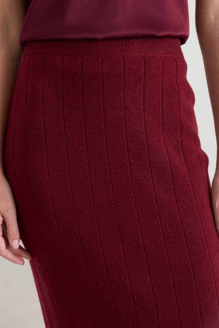 Knit midi skirt - BORDEAUX - Intrend - 3