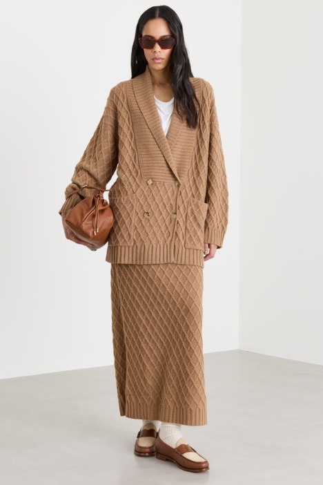 Textured cable-knit skirt - Intrend