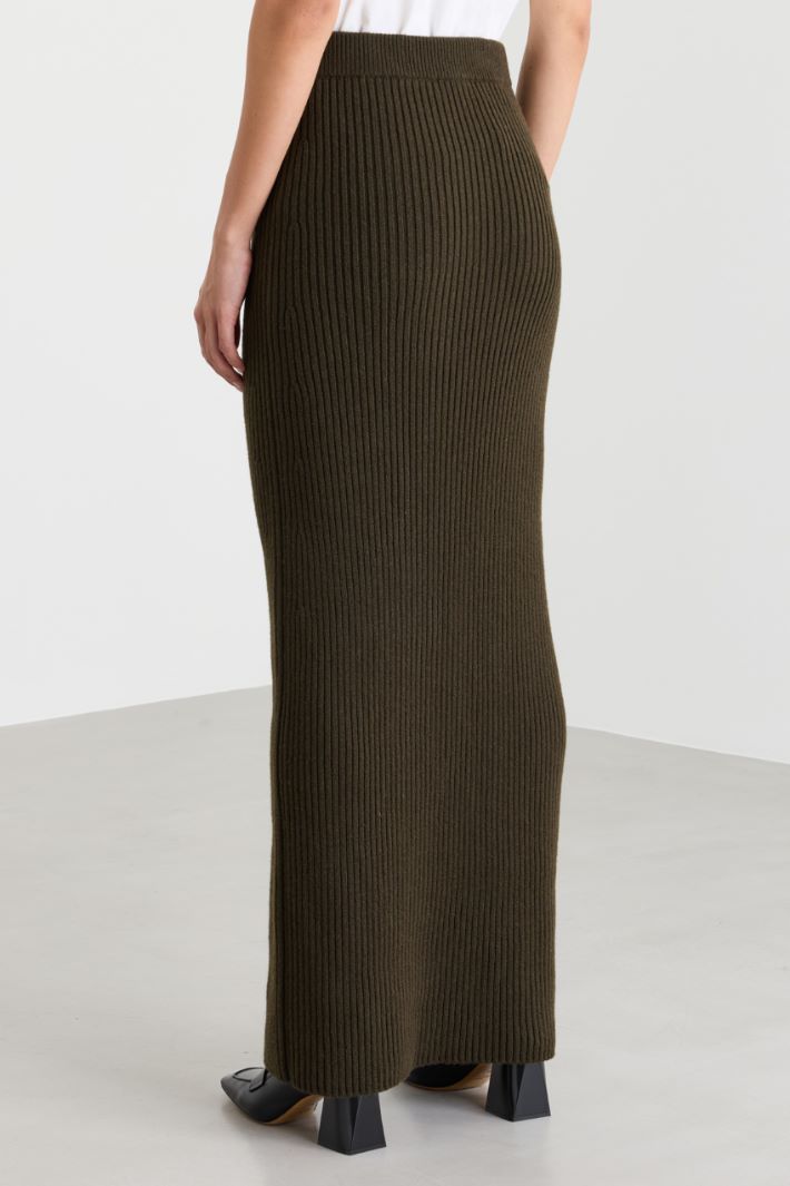 Knit pencil skirt - GREEN - Intrend - 4