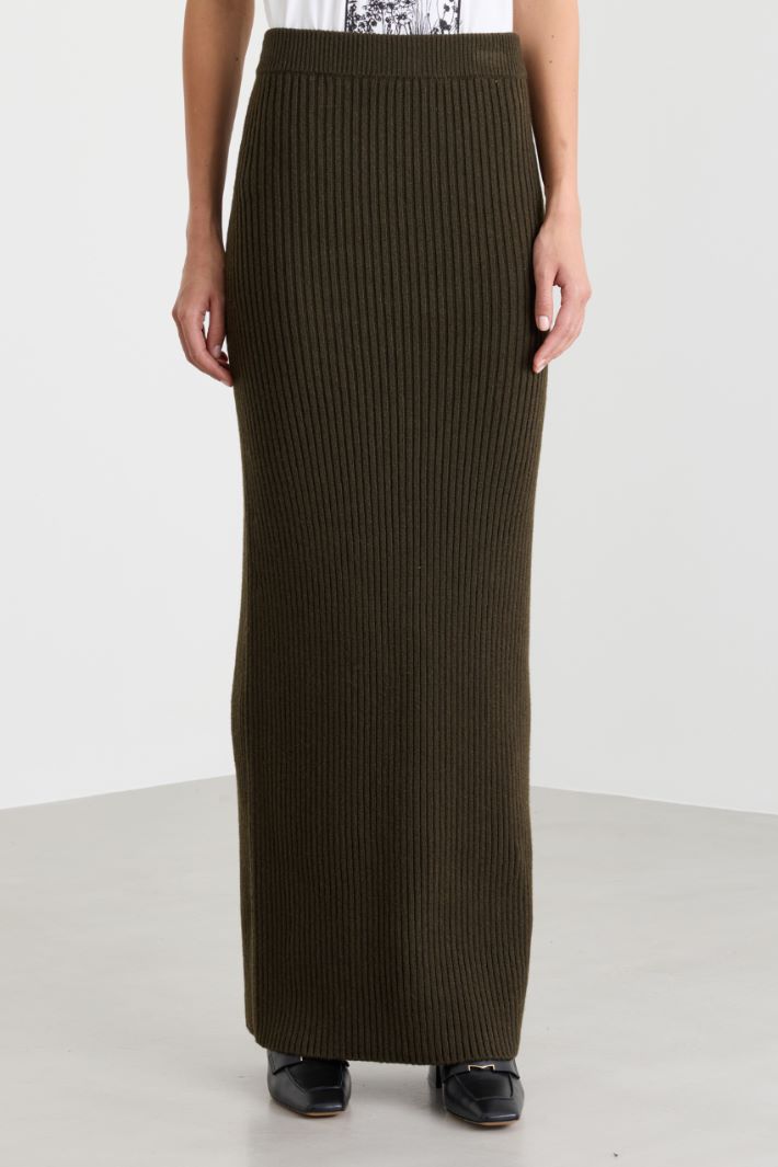 Knit pencil skirt - GREEN - Intrend - 2