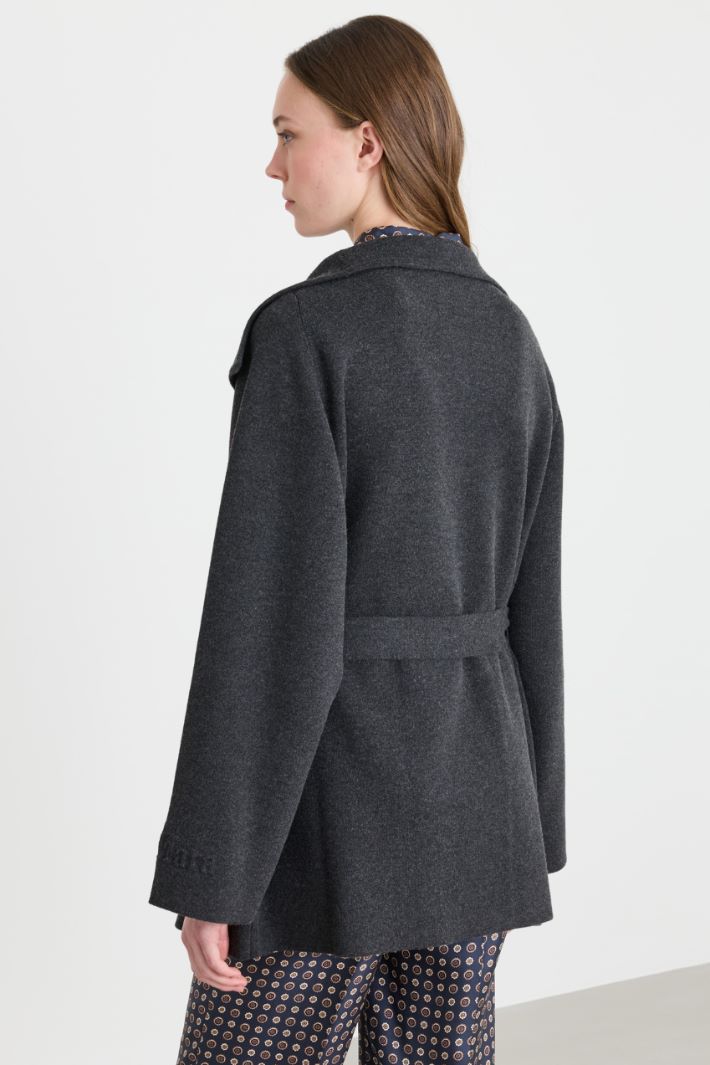 Flowing belted jacket - GREY - Intrend - 4
