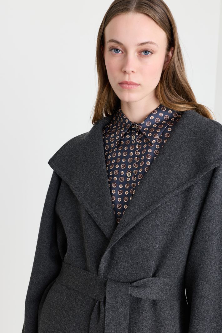 Flowing belted jacket - GREY - Intrend - 3