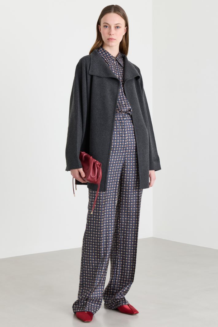 Flowing belted jacket - GREY - Intrend