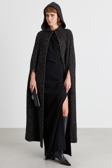 Long cape with oversized hood - Intrend