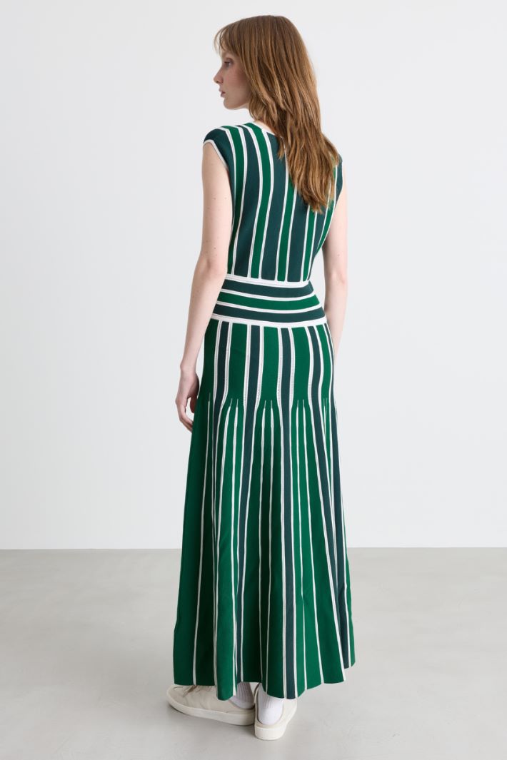 Abito fit and flare in maglia - VERDE - Intrend - 4