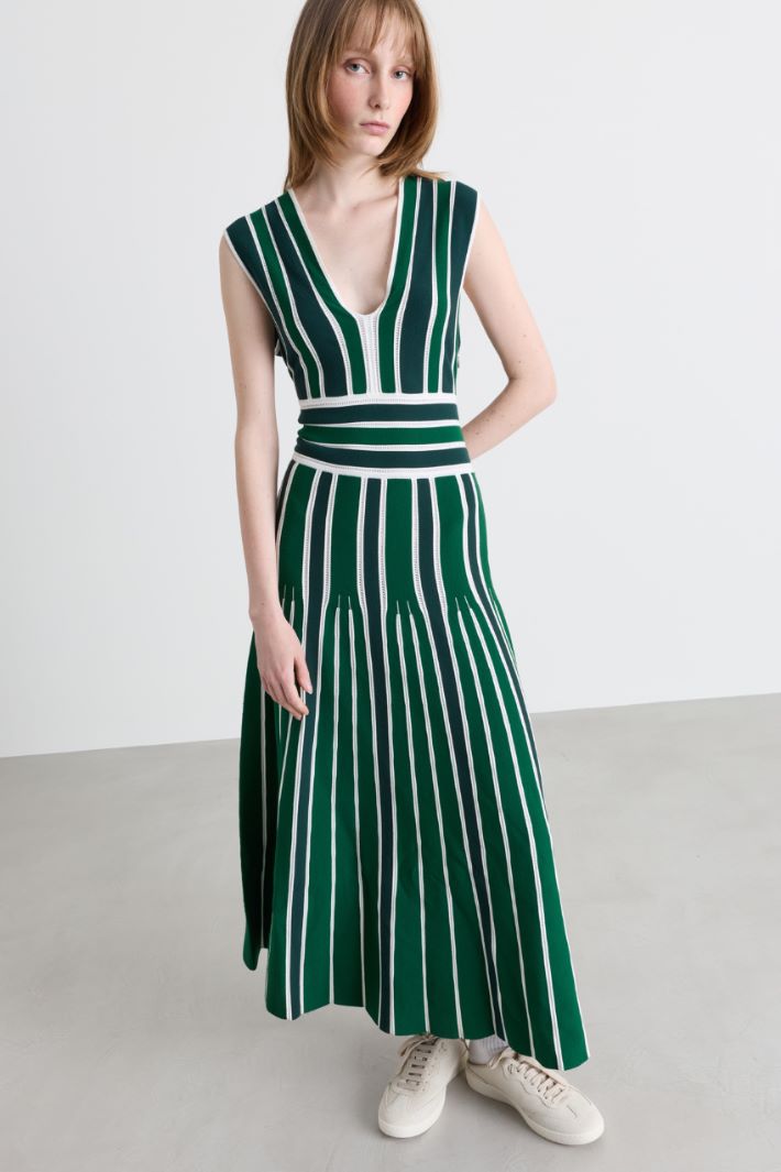Abito fit and flare in maglia - VERDE - Intrend - 2