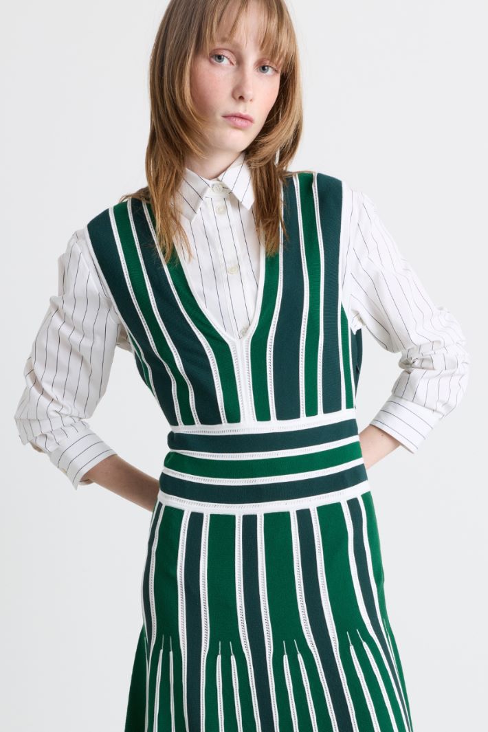 Abito fit and flare in maglia - VERDE - Intrend - 3