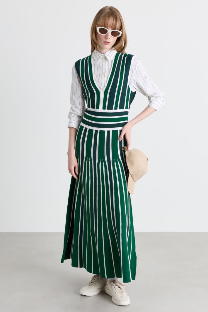 Abito fit and flare in maglia - VERDE - Intrend