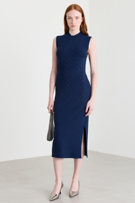 Micro-studded knit dress - Intrend