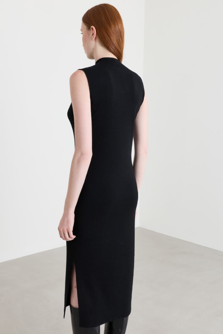 Abito in maglia con micro-borchie - NERO - Intrend - 4