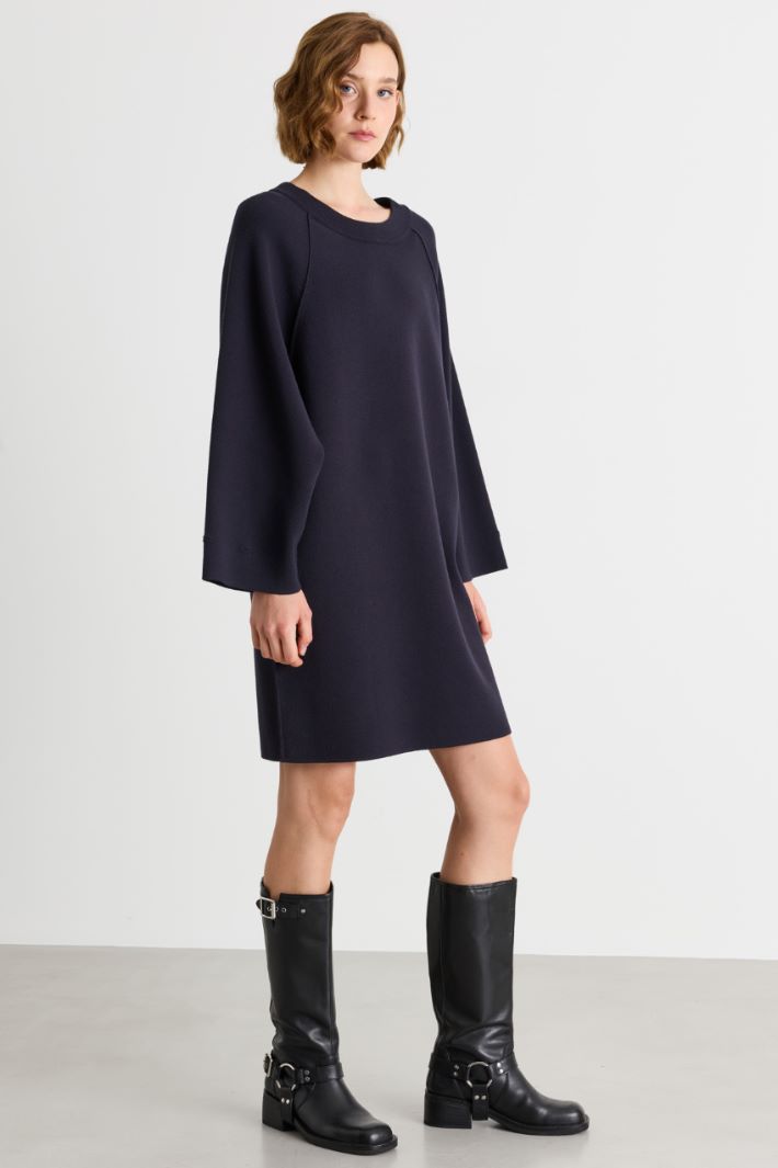 Abito corto in maglia di misto viscosa - NERO - Intrend - 2