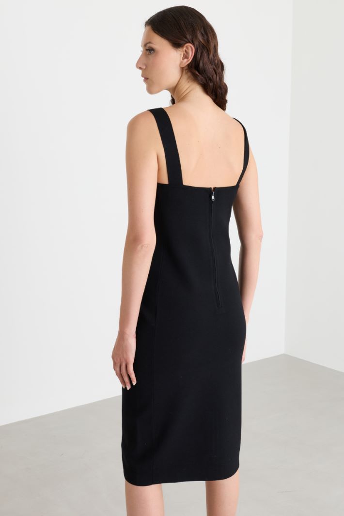 Abito tubino aderente in maglia - NERO - Intrend - 4