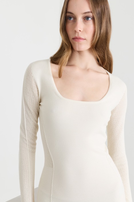 Abito a tubino in maglia di lana stretch