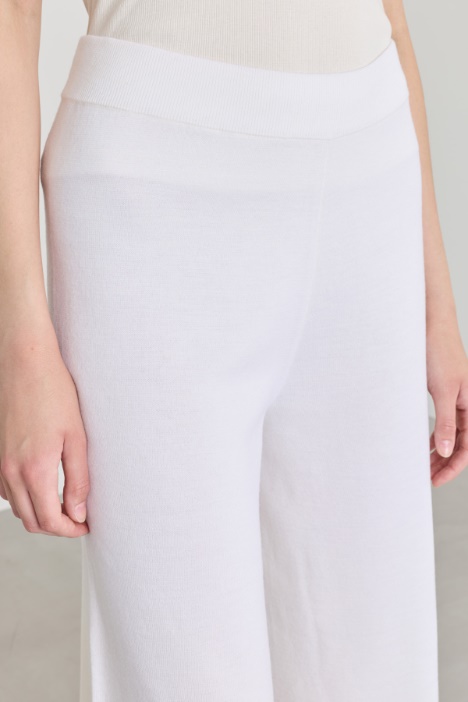 Pantalone in lana a coulisse sul fondo
