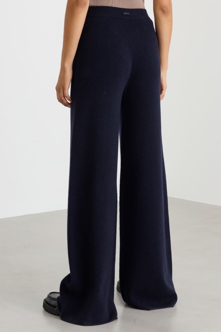 Wool and cashmere knit trousers - BLACK - Intrend - 4