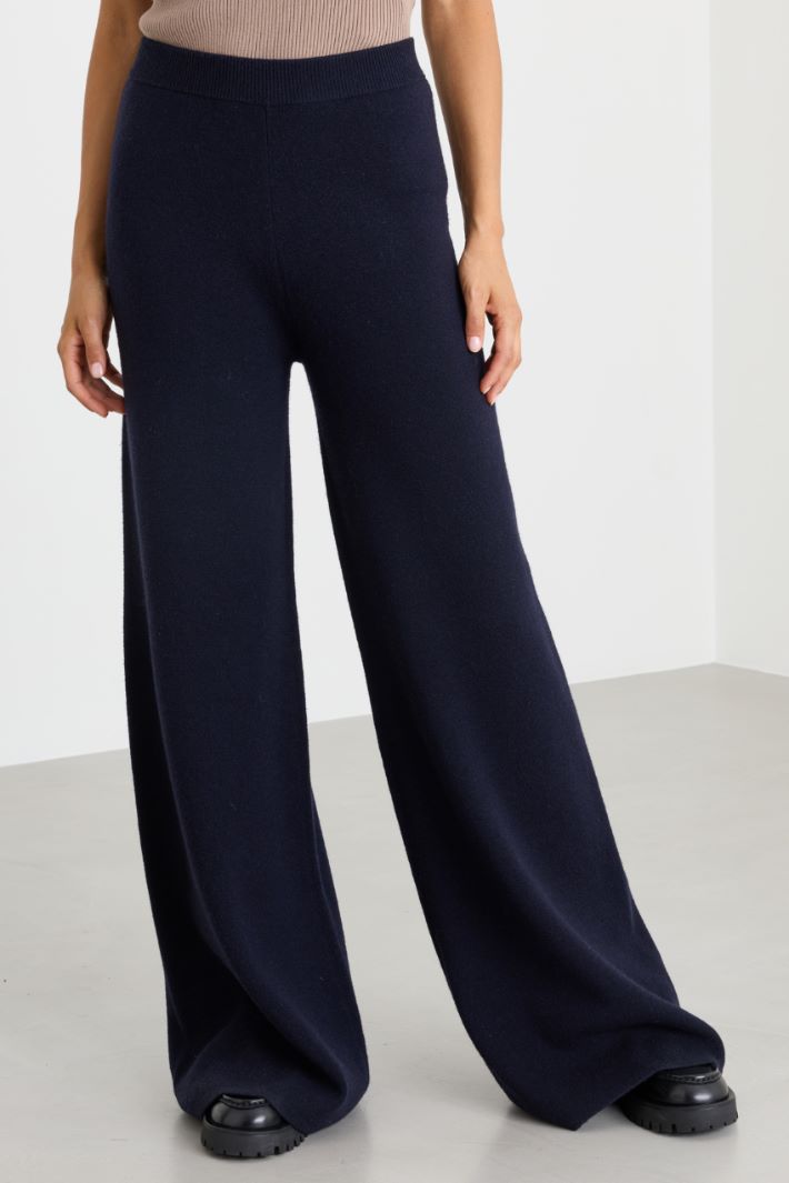 Wool and cashmere knit trousers - BLACK - Intrend - 2