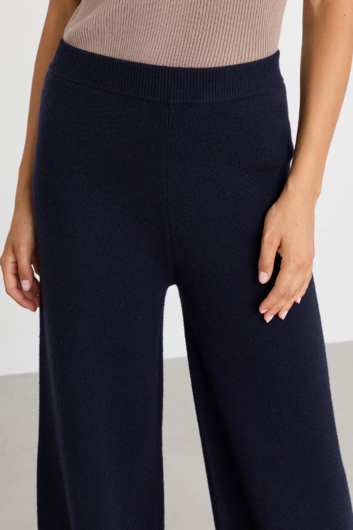 Wool and cashmere knit trousers - BLACK - Intrend - 3