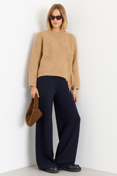 Wool and cashmere knit trousers - Intrend