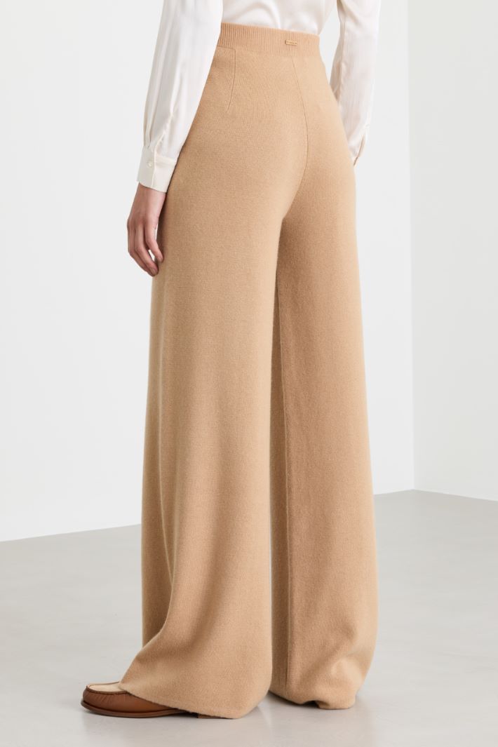 Wool and cashmere knit trousers - CAMEL - Intrend - 4