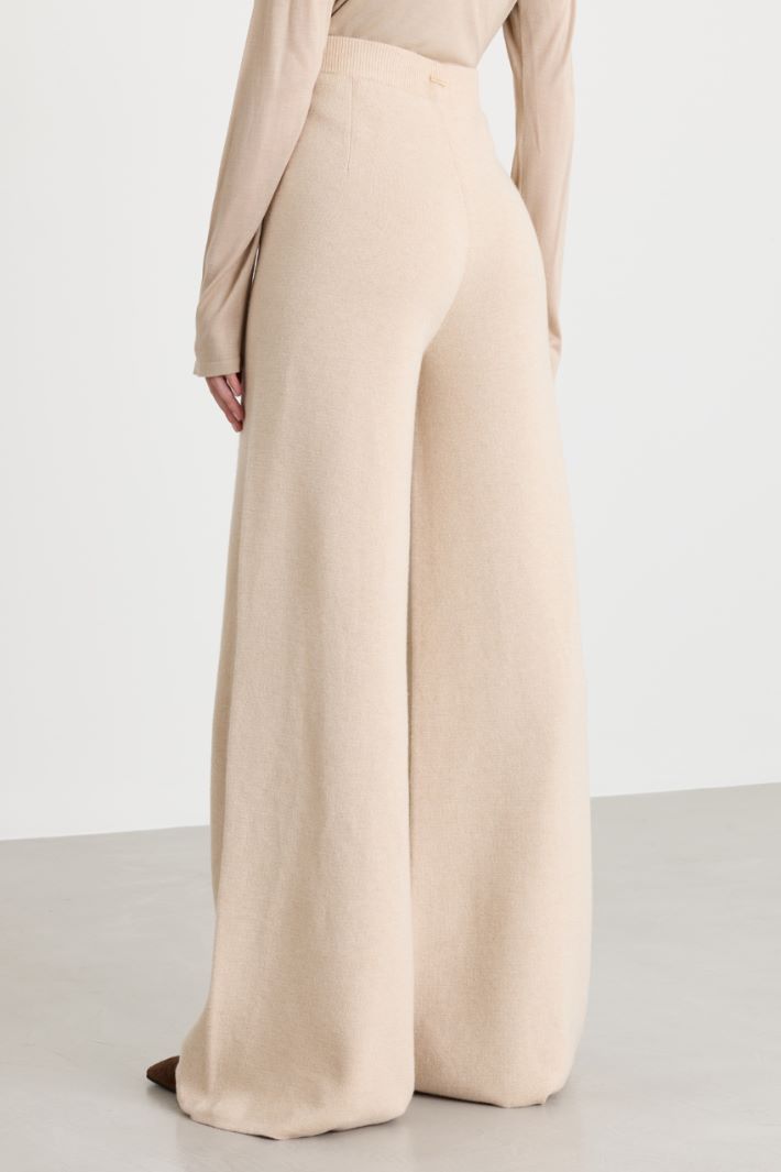 Wool and cashmere knit trousers - BEIGE - Intrend - 4