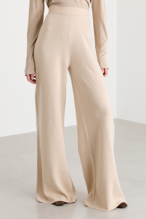 Pantalone in maglia di lana e cashmere
