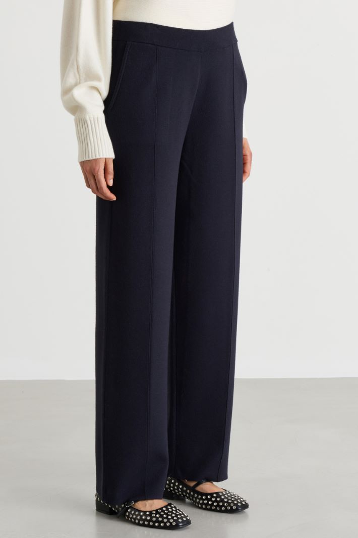 Knit trousers - BLUE - Intrend - 2