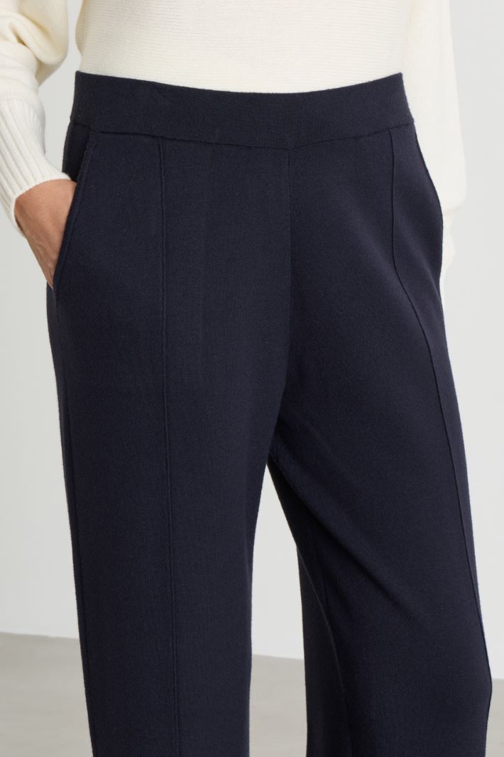 Knit trousers - BLUE - Intrend - 3