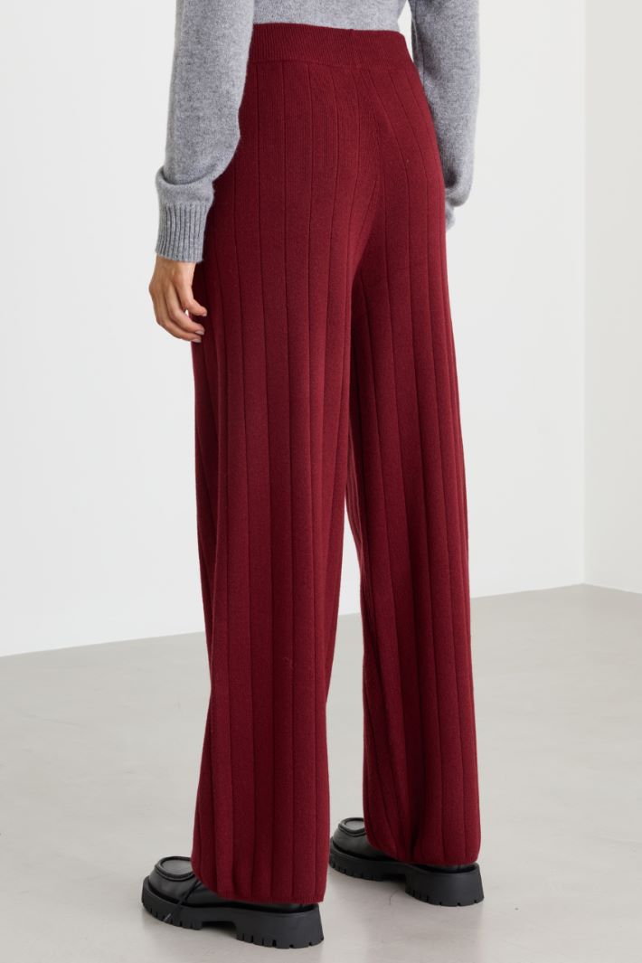 Pantalone jogging a coste larghe - BORDEAUX - Intrend - 4
