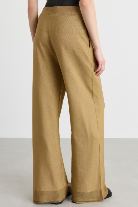 Pantalone wide leg in filato di viscosa