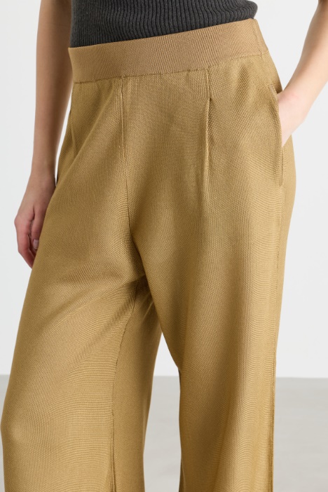 Pantalone wide leg in filato di viscosa