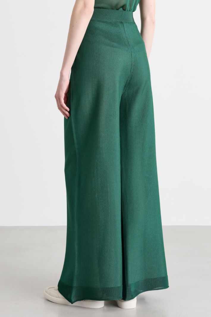 Wide-Leg Trousers - GREEN - Intrend - 4
