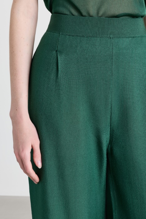 Pantalone wide leg in filato di viscosa