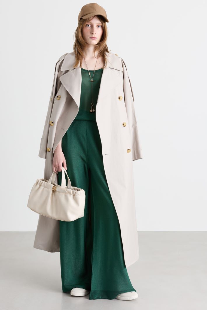 Wide-Leg Trousers - GREEN - Intrend