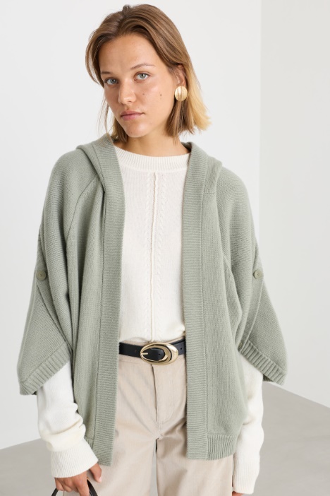 Crossover Raglan Sleeve Cardigan - Intrend