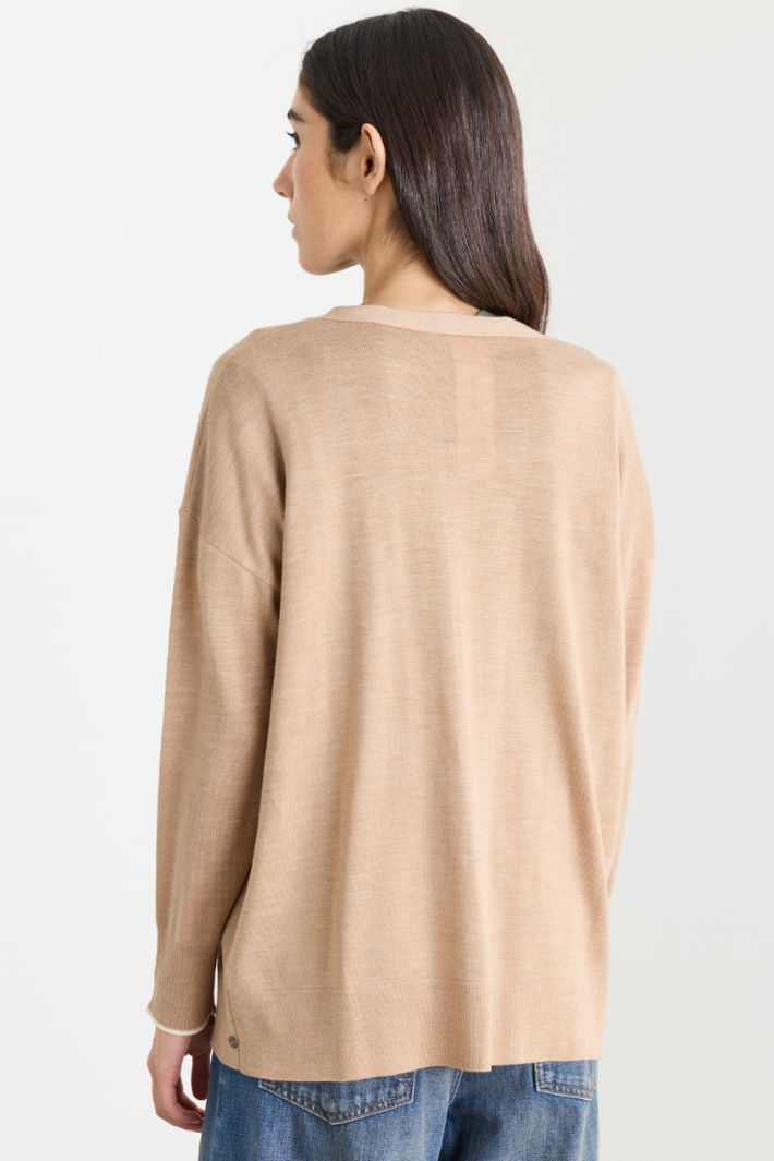 Fine-knit cardigan - BEIGE - Intrend - 4
