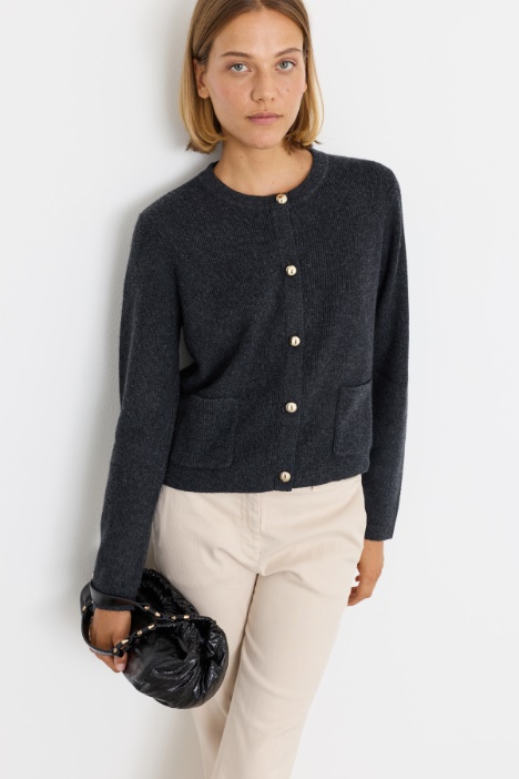 Jewelled-button cardigan - Intrend