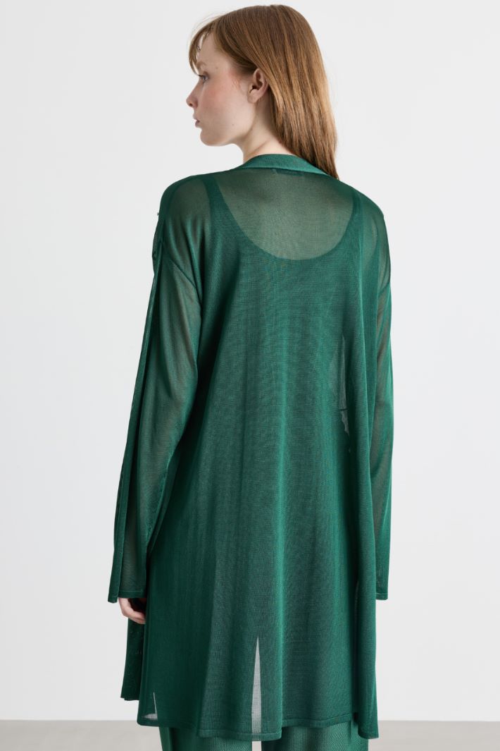 Robe-Style Cardigan - GREEN - Intrend - 4