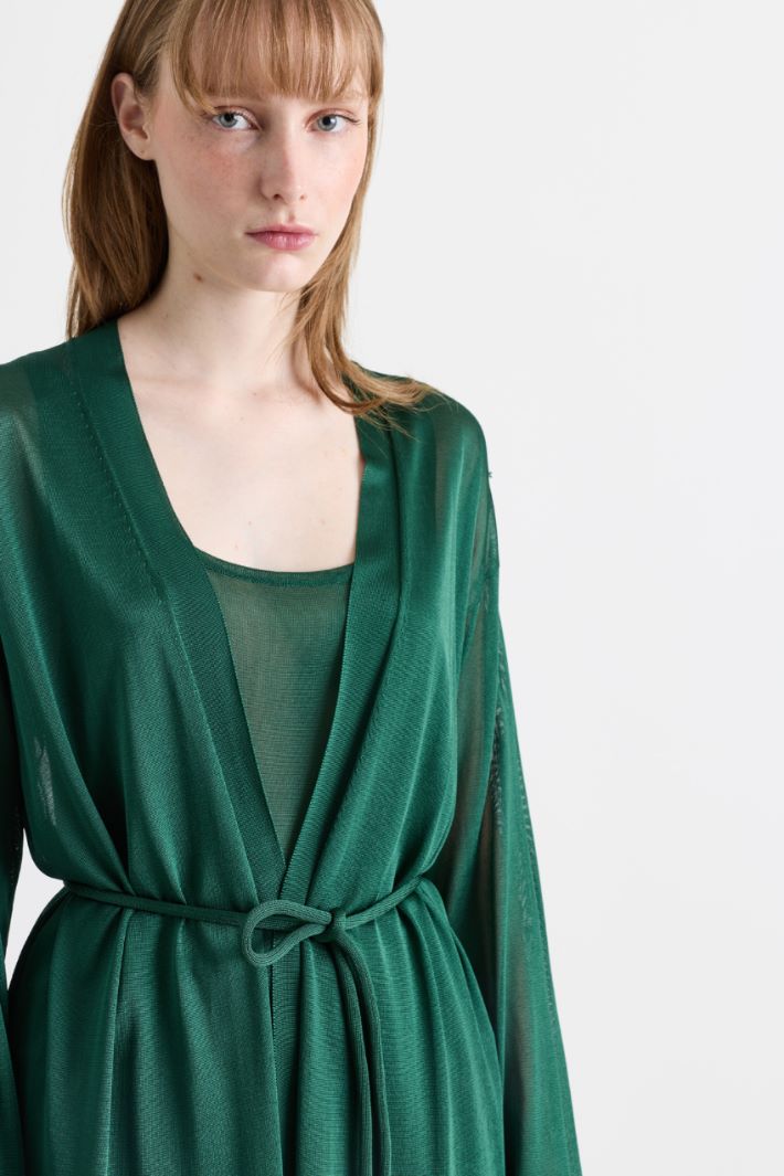 Robe-Style Cardigan - GREEN - Intrend - 3