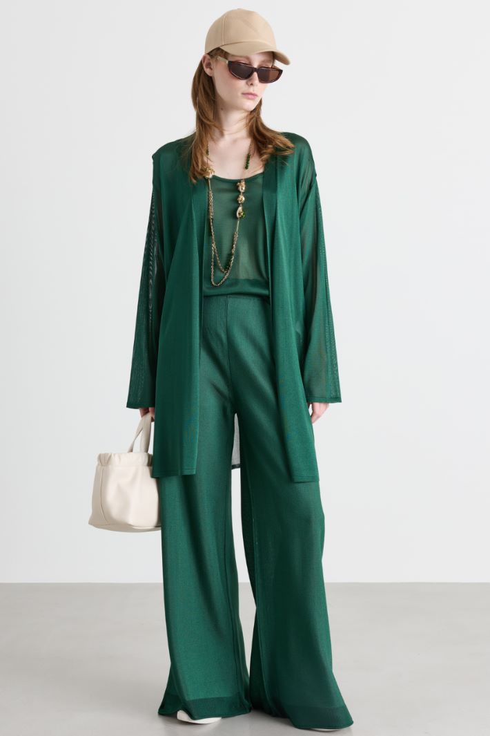 Robe-Style Cardigan - GREEN - Intrend